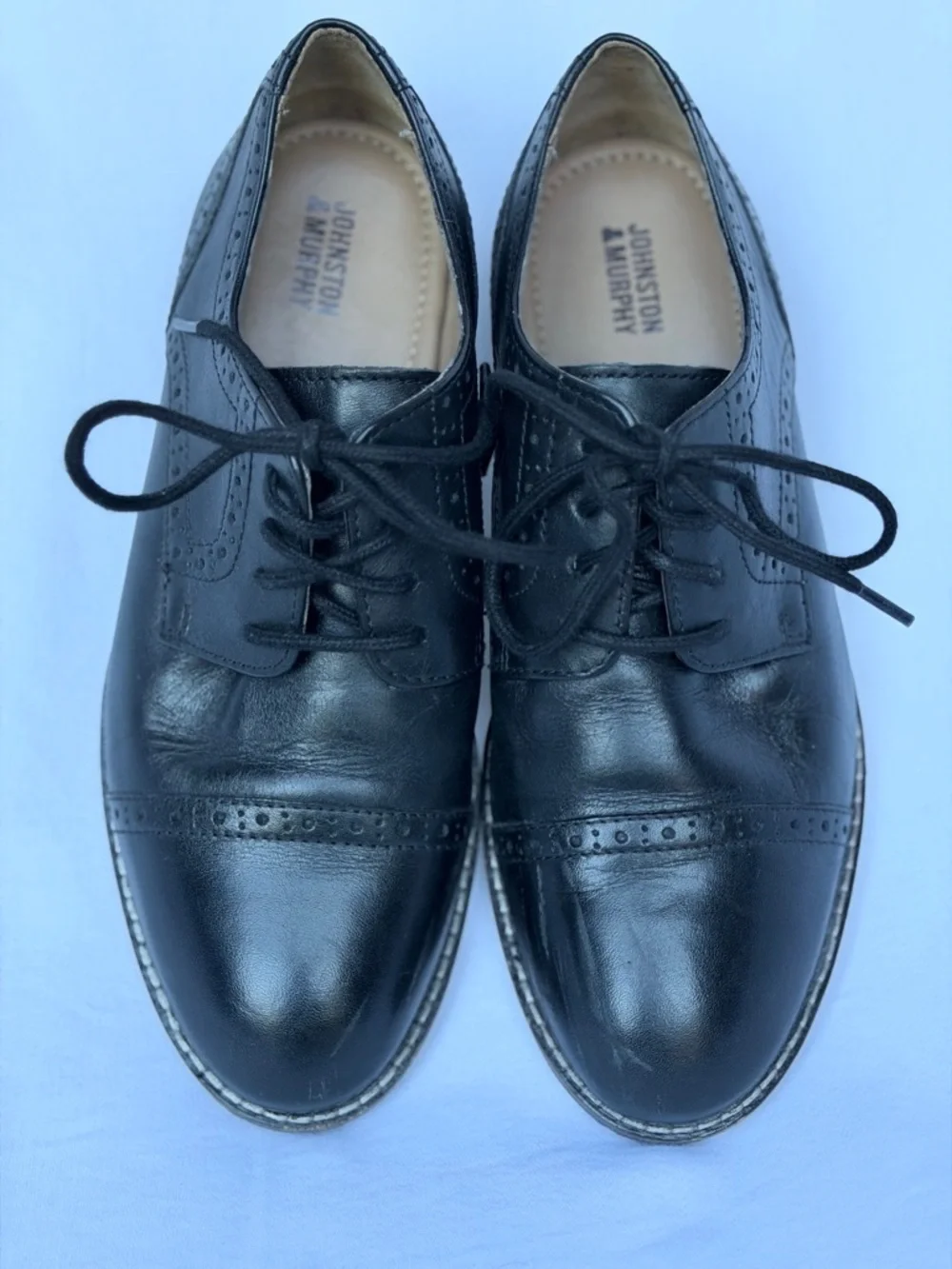 Johnston & Murphy Black Kids Dress Oxfords